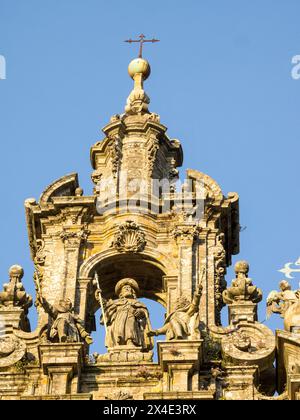 Dettaglio della Cattedrale di Santiago De Compostela. Foto Stock