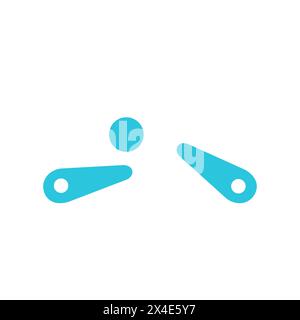 Icona flipper flipper gioco di intrattenimento. Isolato su sfondo bianco. Dal set di icone blu. Illustrazione Vettoriale