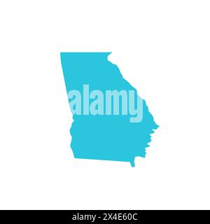 Icona della mappa della Georgia. Isolato su sfondo bianco. Dal set di icone blu. Illustrazione Vettoriale