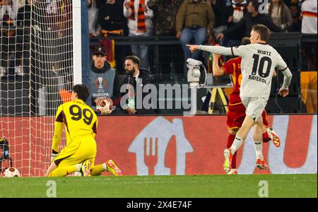 Roma, Lazio, ITALIA. 2 maggio 2024. 02/05/2024 Roma, Stadio Olimpico, partita di calcio valida per la semifinale dell'Europa League 2023/24 tra AS Roma e Bayer Leverkusen. Nella foto: Florian Wirtz (Credit Image: © Fabio Sasso/ZUMA Press Wire) SOLO USO EDITORIALE! Non per USO commerciale! Foto Stock