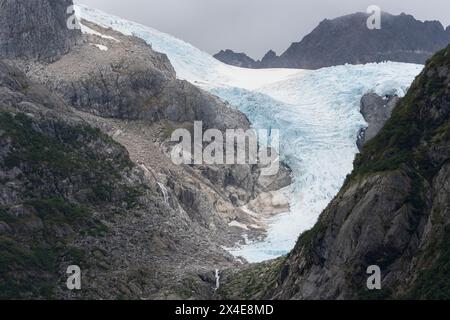 Stati Uniti, Alaska, Parco nazionale dei fiordi di Kenai. Ghiacciaio Addison nel parco nazionale dei fiordi di Kenai. Foto Stock