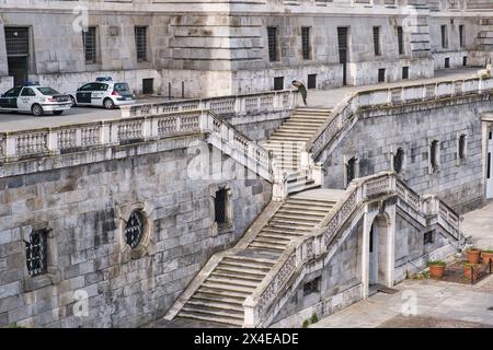 Vista del palazzo reale di Madrid Foto Stock