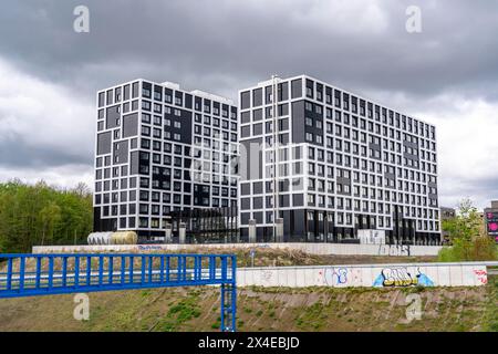 Il Seven-Stones Quartier di Bochum, un campus con appartamenti per studenti, appartamenti per affari, uffici, ristoranti e aree di servizio, funziona come Foto Stock