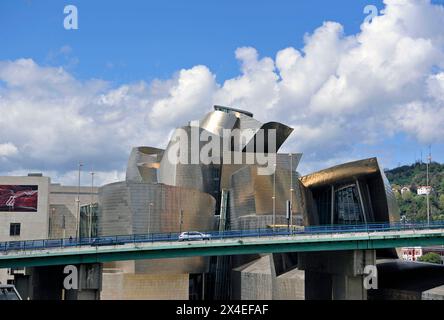 Guggenheim, Bilbao, Museo, Frank Gehry, architettura, Sapin, Europa Foto Stock