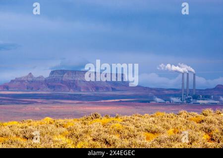 Stati Uniti, Arizona, Navajo Nation. La centrale elettrica Navajo alimentata a carbone non è più in funzione. Foto Stock