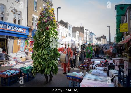 Deptford Jack-in-the-Green tradizionale processione il giorno di maggio, Londra, Regno Unito Foto Stock