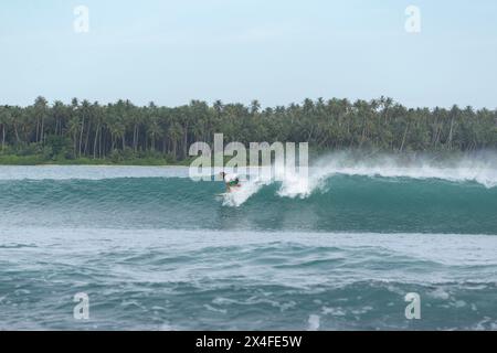 Surf a Nias Island, Sumatra settentrionale, Indonesia Foto Stock