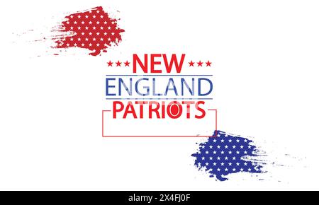 Design tipografico audace e splendido per gli appassionati dei New England Patriots Illustrazione Vettoriale