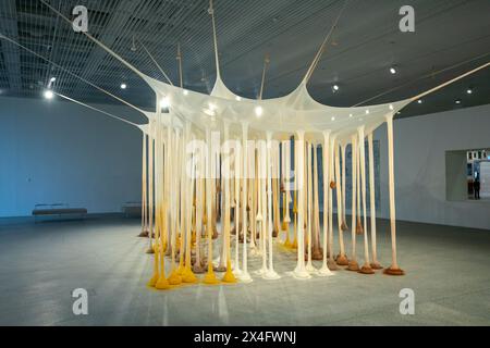 Ernesto Neto's, proprio come Drops in Time, Nothing art installation in Art Gallery of New South Wales extension Naala Badu building, Sydney, Australia Foto Stock