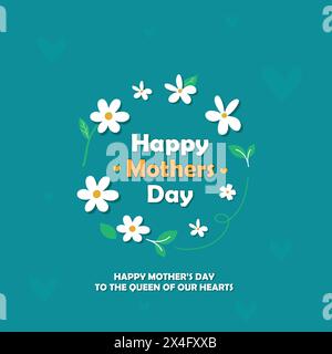 Buona festa della mamma Design minimalista di biglietti d'auguri splendido design di illustrazioni vettoriali Illustrazione Vettoriale