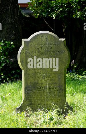 Lapide nel cimitero di St. Margaret, Ward End, Birmingham, West Midlands, Inghilterra, REGNO UNITO Foto Stock