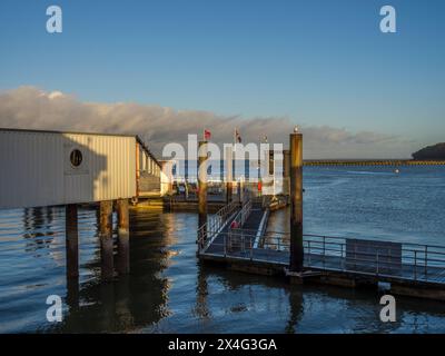 Molo per Red Jet, Cowes Harbour, Cowes, Isola di Wight, Inghilterra, REGNO UNITO, REGNO UNITO. Foto Stock