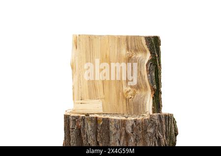 Legna da ardere isolati su sfondo bianco Foto Stock