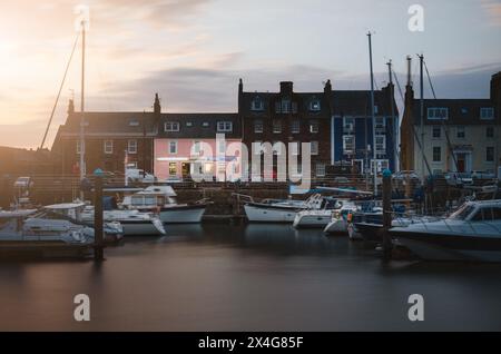 Arbroath Harbour, Anugs, Scozia. Foto Stock