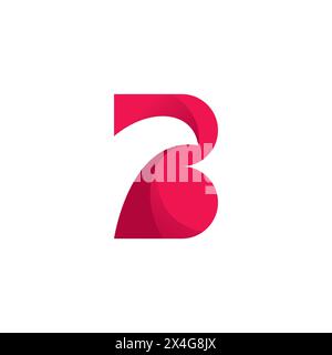 B Logo astratto con colore rosa. Icona lettera B. Illustrazione Vettoriale