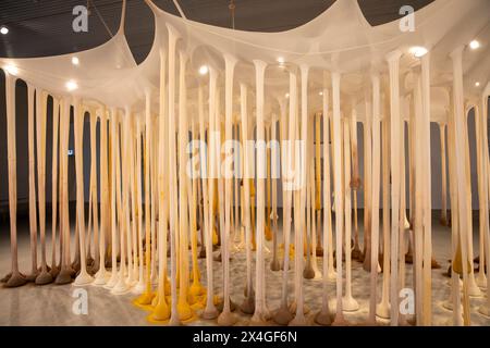 Ernesto Neto's, proprio come Drops in Time, Nothing art installation in Art Gallery of New South Wales extension Naala Badu building, Sydney, Australia Foto Stock