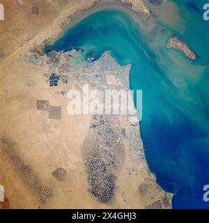 Vista satellitare del Kuwait Foto Stock