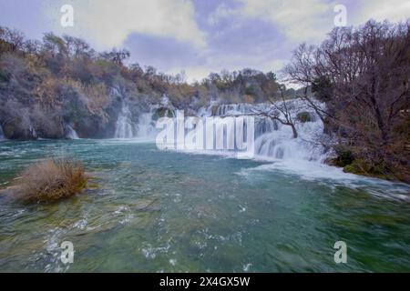 Cascate nel Parco Nazionale di Krka, Dalmazia, Croazia Foto Stock