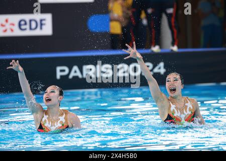 Saint Denis, Francia. 3 maggio 2024. © PHOTOPQR/LE PARISIEN/Olivier Arandel ; Saint-Denis ; 03/05/2024 ; Saint-Denis, Francia Centre aquatique Olympique Paris 2024 World Aquatics World Cup 2024 Natation Artistique Natation Synchronisée *** Local Caption *** LP/ Olivier Arandel crediti: MAXPPP/Alamy Live News Foto Stock