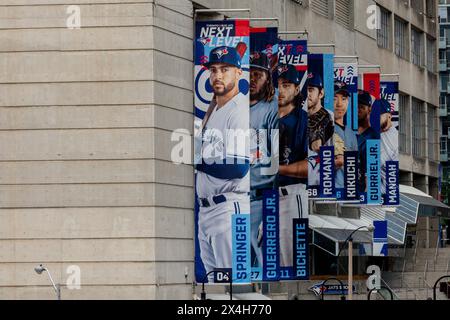 Toronto, ON, Canada - 13 agosto 2023: Il segno della squadra di baseball dei Blue Jays a Toronto Foto Stock