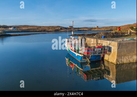 Northbay Harbour sull'isola Ebridea esterna di barra, Scozia Foto Stock