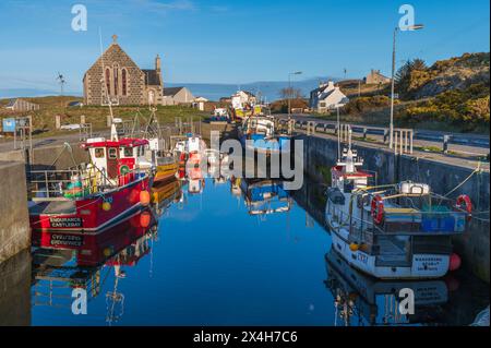 Northbay Harbour sull'isola Ebridea esterna di barra, Scozia Foto Stock