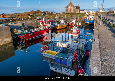 Northbay Harbour sull'isola Ebridea esterna di barra, Scozia Foto Stock