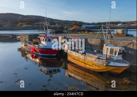 Northbay Harbour sull'isola Ebridea esterna di barra, Scozia Foto Stock