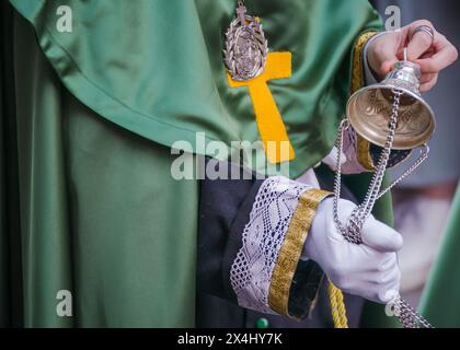 Un momento solenne: L'osservanza della settimana Santa a Valladolid (Spagna) Foto Stock