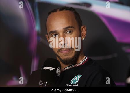 Miami, Florida, Stati Uniti. 3 maggio 2024. 3 maggio 2024, Miami, Stati Uniti: 3 maggio 2024, Miami, Stati Uniti; F1 Miami Grand Prix Practice; Lewis Hamilton di Gran Bretagna e Mercedes (immagine di credito: © Jan Kolodziej/ZUMA Press Wire) SOLO USO EDITORIALE! Non per USO commerciale! Foto Stock