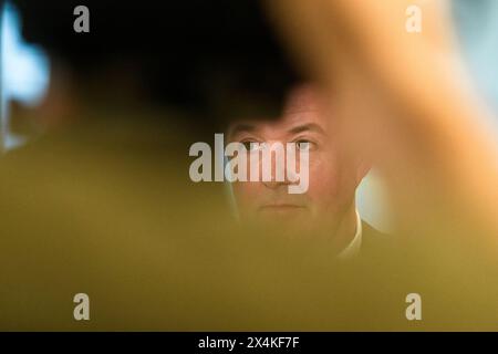 RIGA, LETTONIA. 30 aprile 2024. Geir Karlsen, CEO di Norwegian. La compagnia aerea norvegese apre la sua base presso l'aeroporto internazionale di riga (RIX). Foto Stock