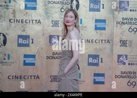 Roma, Italia. 3 maggio 2024. Alba Rohrwacher parteciperà alla photocall al 69° David di Donatello presso i Cinecitta Studios di Roma, il 3 maggio 2024. (Foto di Luca Carlino/NurPhoto)0 credito: NurPhoto SRL/Alamy Live News Foto Stock