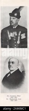 Borbély Zoltán/ Dr. Kapy Rezső.: A 60 éves magyar rendőrség 1881-1941. / La polizia ungherese di 60 anni 1881-1941 . Anniversario della polizia ungherese almanach. Archivio fotografico della polizia ungherese / Dr. Ferenczy Tibor 1932- 1937 / Dr. Marinovich Jenő 1922-1927 Foto Stock