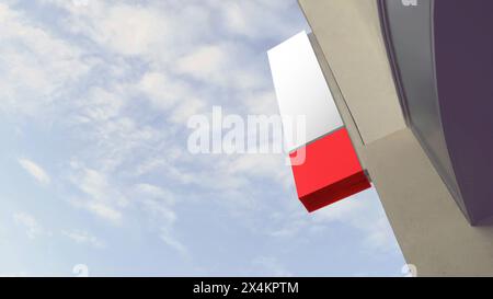 Logo Outdoor Sign Mockup for. Rendering 3D. Foto Stock