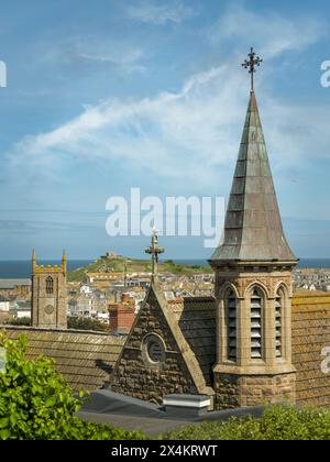 Due chiese e una cappella - St Ives, Cornovaglia. Foto Stock