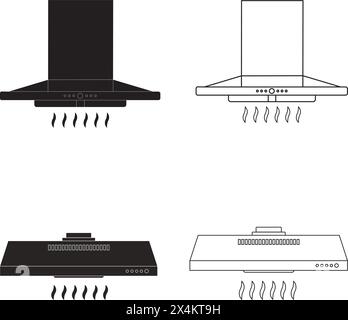 Icona dell'aspiratore di fumo in cucina illustrazione del vettore simbolo design Illustrazione Vettoriale