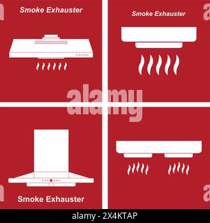 Icona dell'aspiratore di fumo in cucina illustrazione del vettore simbolo design Illustrazione Vettoriale