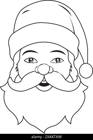 Design del modello di illustrazione vettoriale dell'icona di Babbo natale Illustrazione Vettoriale