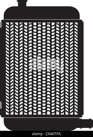 Disegno del simbolo della figura vettoriale dell'icona del radiatore Illustrazione Vettoriale