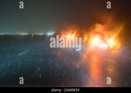 Forti piogge all'autostrada A4 Torino-Trieste chiamata Serenissima in Veneto, Italia © Wojciech Strozyk / Alamy Stock Photo Foto Stock