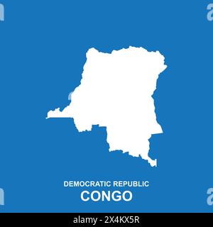 Immagine vettoriale dell'icona della mappa della Repubblica Democratica del Congo Illustrazione Vettoriale