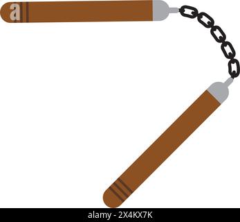 Icona nunchaku illustrazione vettoriale disegno del simbolo Illustrazione Vettoriale