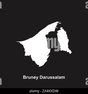 Bruney Darussalam, icona della mappa, disegno dell'illustrazione vettoriale Illustrazione Vettoriale