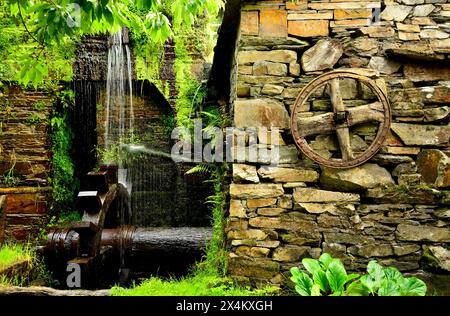 Museo etnografico a OS Teixois, Taramundi, Asturie, Spagna Foto Stock