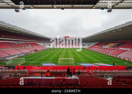 Sunderland, Regno Unito. 4 maggio 2024. Vista generale all'interno dello stadio durante la partita del Sunderland AFC vs Sheffield Wednesday FC Sky bet EFL Championship allo Stadium of Light, Sunderland, Inghilterra, Regno Unito il 4 maggio 2024 Credit: Every Second Media/Alamy Live News Foto Stock