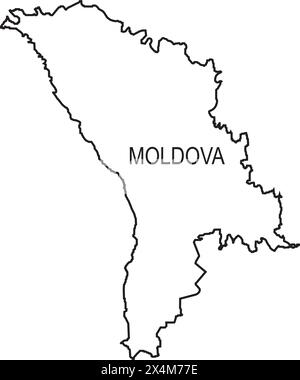 Icona della mappa Moldavia illustrazione vettoriale disegno del simbolo Illustrazione Vettoriale