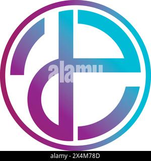 Logo DP Letter, design vettoriale Symbol Technology Illustrazione Vettoriale