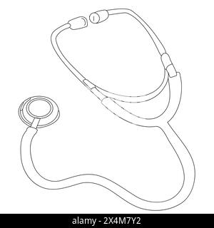 Stetoscopio icona medica. Segnale stetoscopio isolato su sfondo bianco. Medicina simbolo. Illustrazione vettoriale Illustrazione Vettoriale