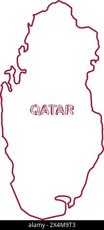 Icona della mappa del Qatar illustrazione vettoriale disegno del simbolo Illustrazione Vettoriale