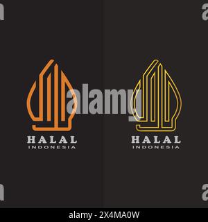 Bekasi, giovedì 22 giugno 2023: Nuovo Branding del logo Halal indonesiano. Rebranding del logo Halal Indonesia. Illustrazione Vettoriale